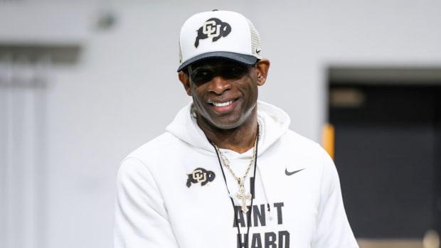 Deion Sanders on Practice field at Colorado